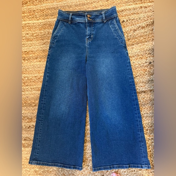 Boden Size 4 Dark Wash Wide Leg Cropped Jeans - Picture 1 of 7